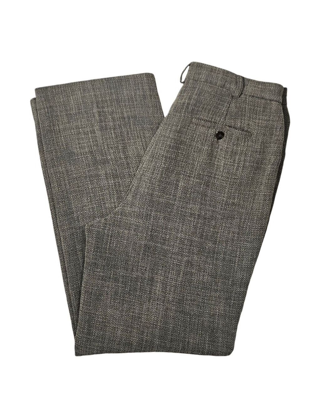 Jones New York Petite Women's Herringbone Dress Pants 10P Brown Rayon Blend